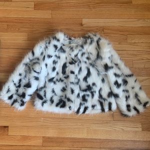 SOLD - Dalmation Faux Fur Bomber Jacket